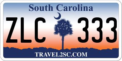 SC license plate ZLC333