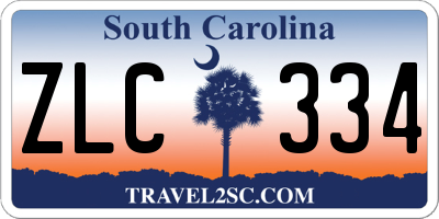 SC license plate ZLC334