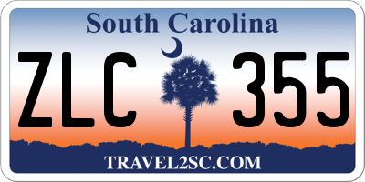 SC license plate ZLC355