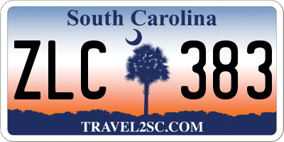 SC license plate ZLC383