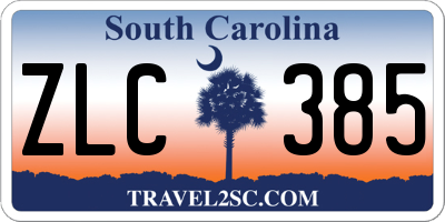 SC license plate ZLC385