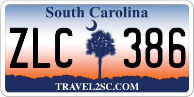 SC license plate ZLC386