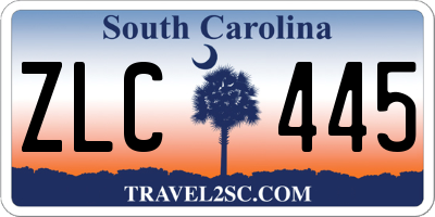 SC license plate ZLC445