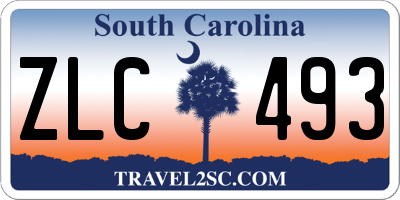 SC license plate ZLC493