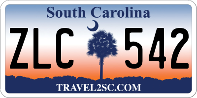 SC license plate ZLC542