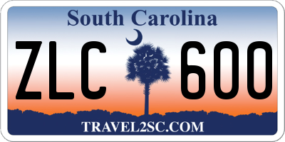 SC license plate ZLC600