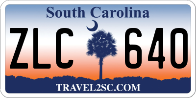 SC license plate ZLC640