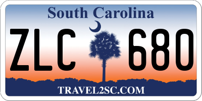 SC license plate ZLC680