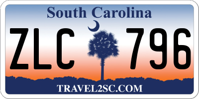 SC license plate ZLC796