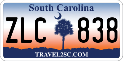 SC license plate ZLC838