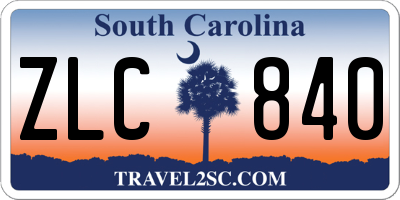 SC license plate ZLC840