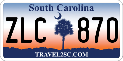 SC license plate ZLC870
