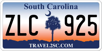 SC license plate ZLC925