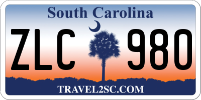 SC license plate ZLC980