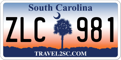 SC license plate ZLC981