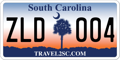 SC license plate ZLD004