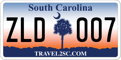 SC license plate ZLD007