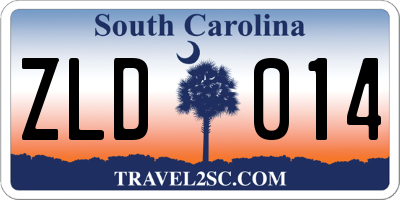 SC license plate ZLD014