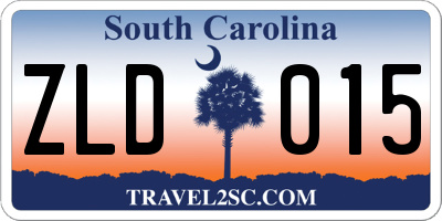 SC license plate ZLD015