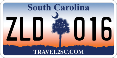 SC license plate ZLD016