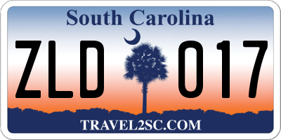 SC license plate ZLD017