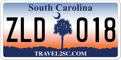 SC license plate ZLD018