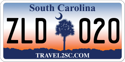 SC license plate ZLD020
