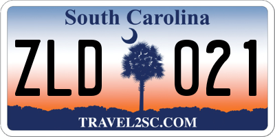 SC license plate ZLD021