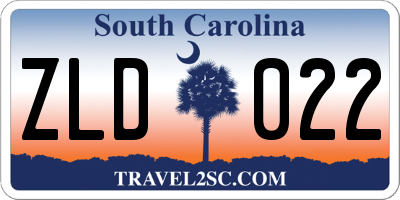 SC license plate ZLD022