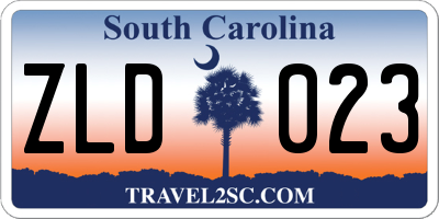 SC license plate ZLD023