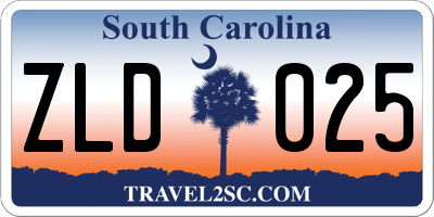 SC license plate ZLD025