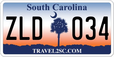 SC license plate ZLD034