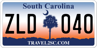SC license plate ZLD040