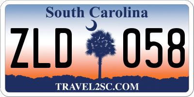 SC license plate ZLD058