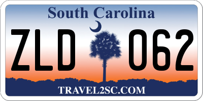 SC license plate ZLD062