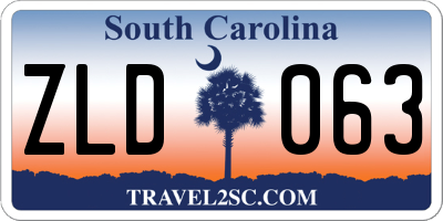 SC license plate ZLD063