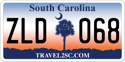SC license plate ZLD068