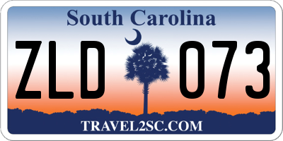 SC license plate ZLD073