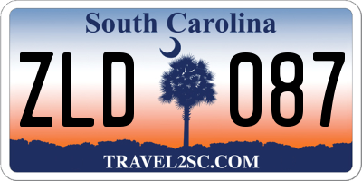 SC license plate ZLD087