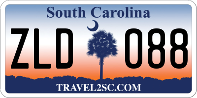 SC license plate ZLD088