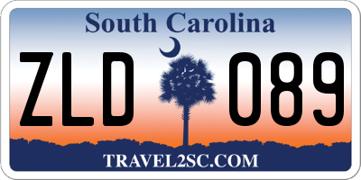 SC license plate ZLD089