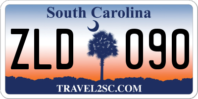 SC license plate ZLD090