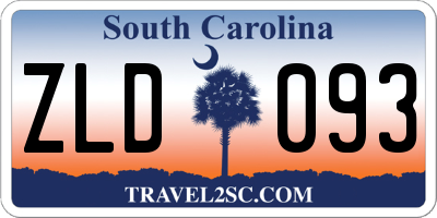 SC license plate ZLD093