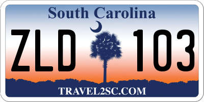 SC license plate ZLD103