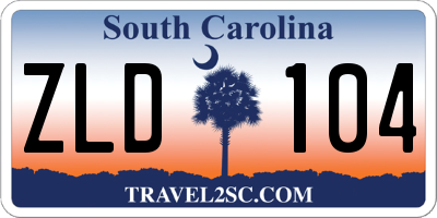 SC license plate ZLD104