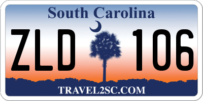 SC license plate ZLD106