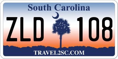 SC license plate ZLD108
