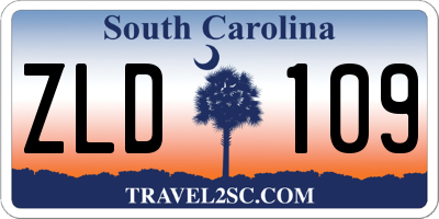 SC license plate ZLD109