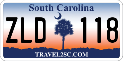 SC license plate ZLD118