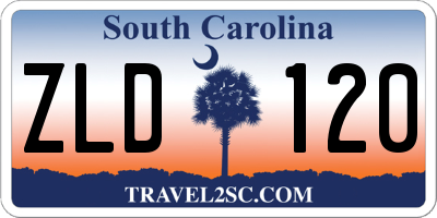 SC license plate ZLD120